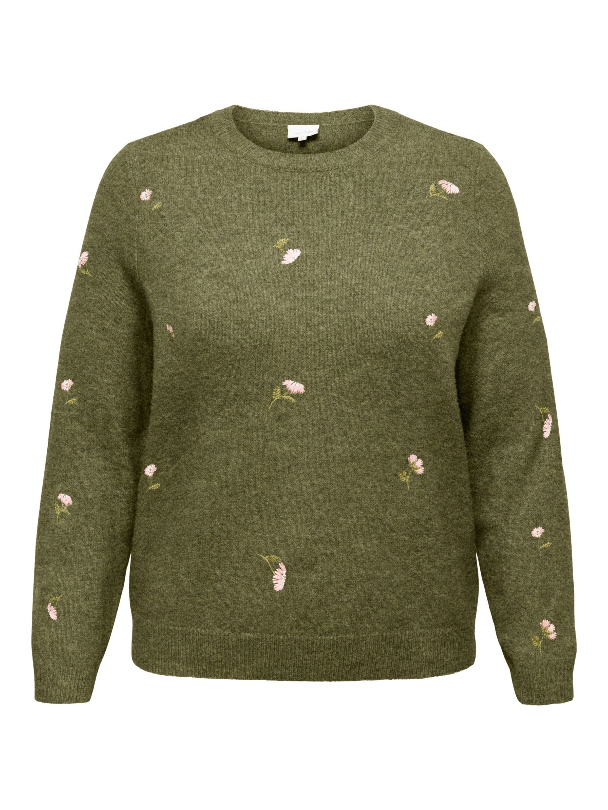 ONLY Carmakoma Sweater 'SHINE' in Green: front