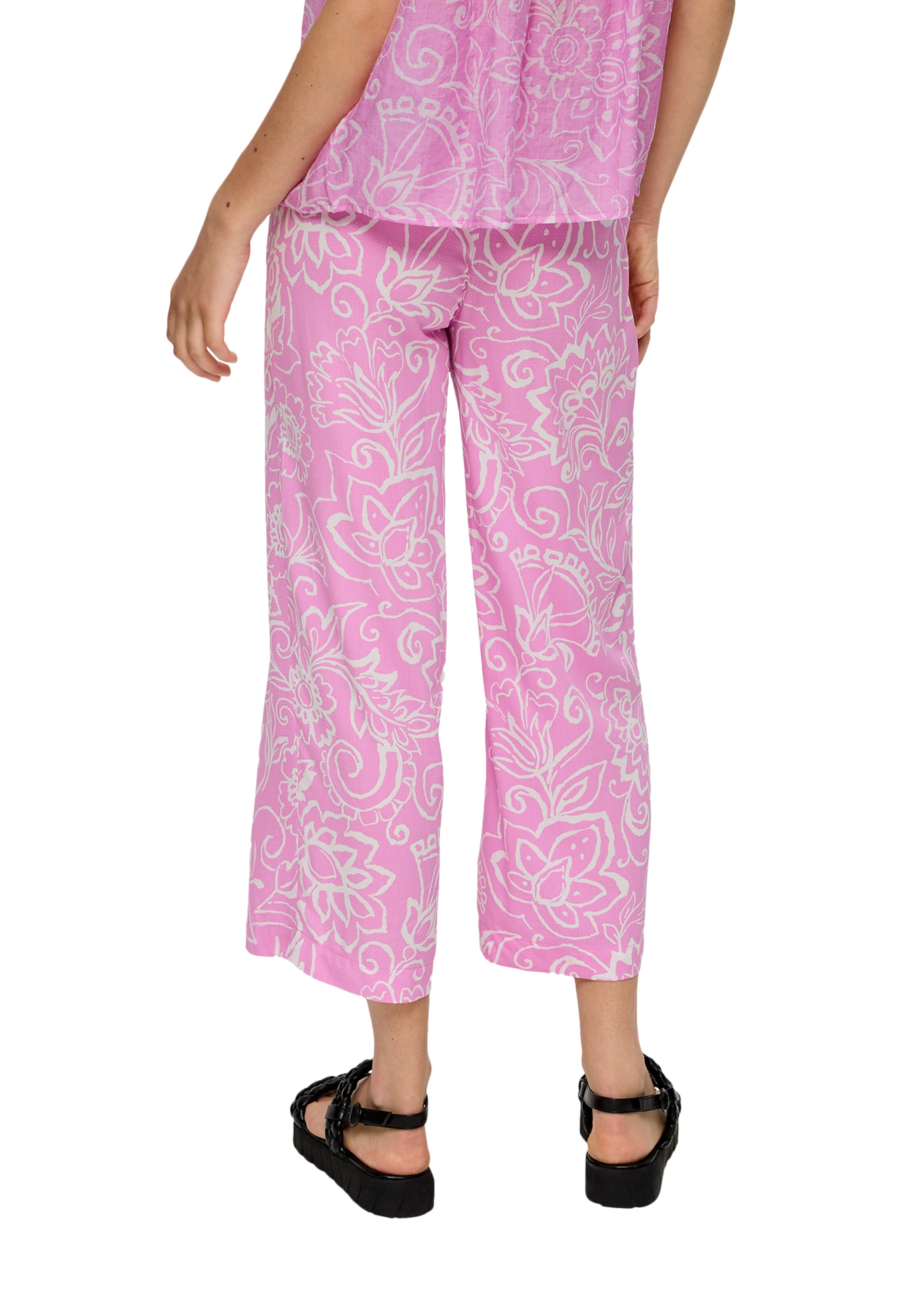 s.Oliver Široke hlačnice Hlače | roza barva