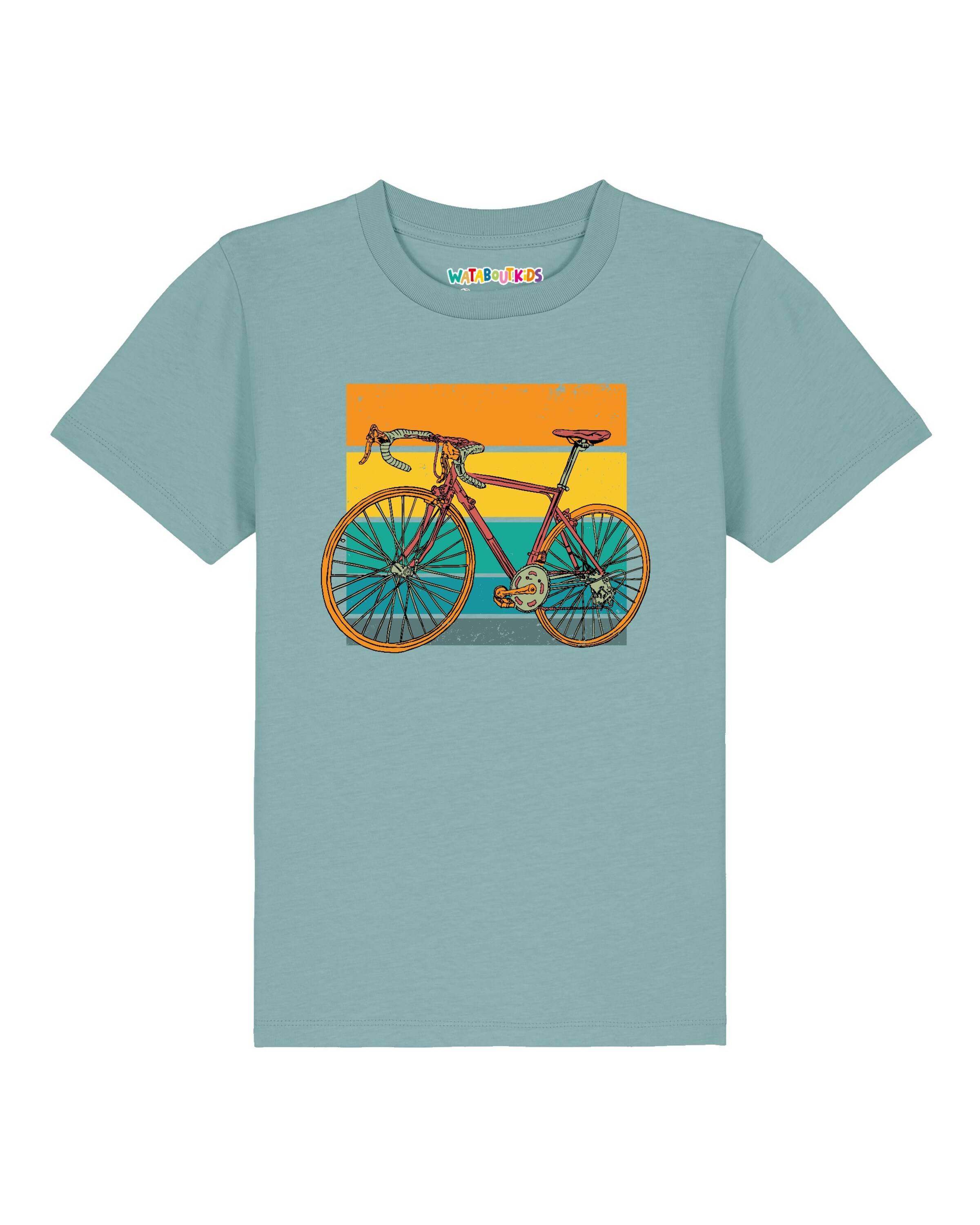 watabout.kids Shirt ' Retro Bike ' in Blauw: voorkant