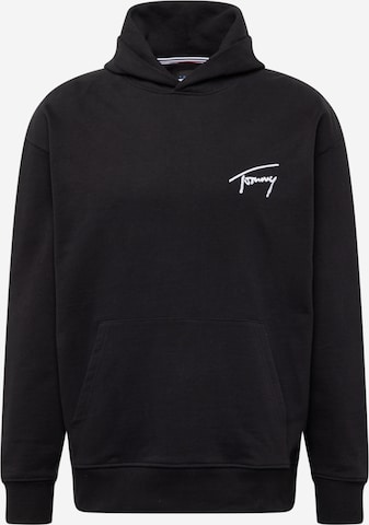 Tommy Jeans Zip-Up Hoodie in Black: front