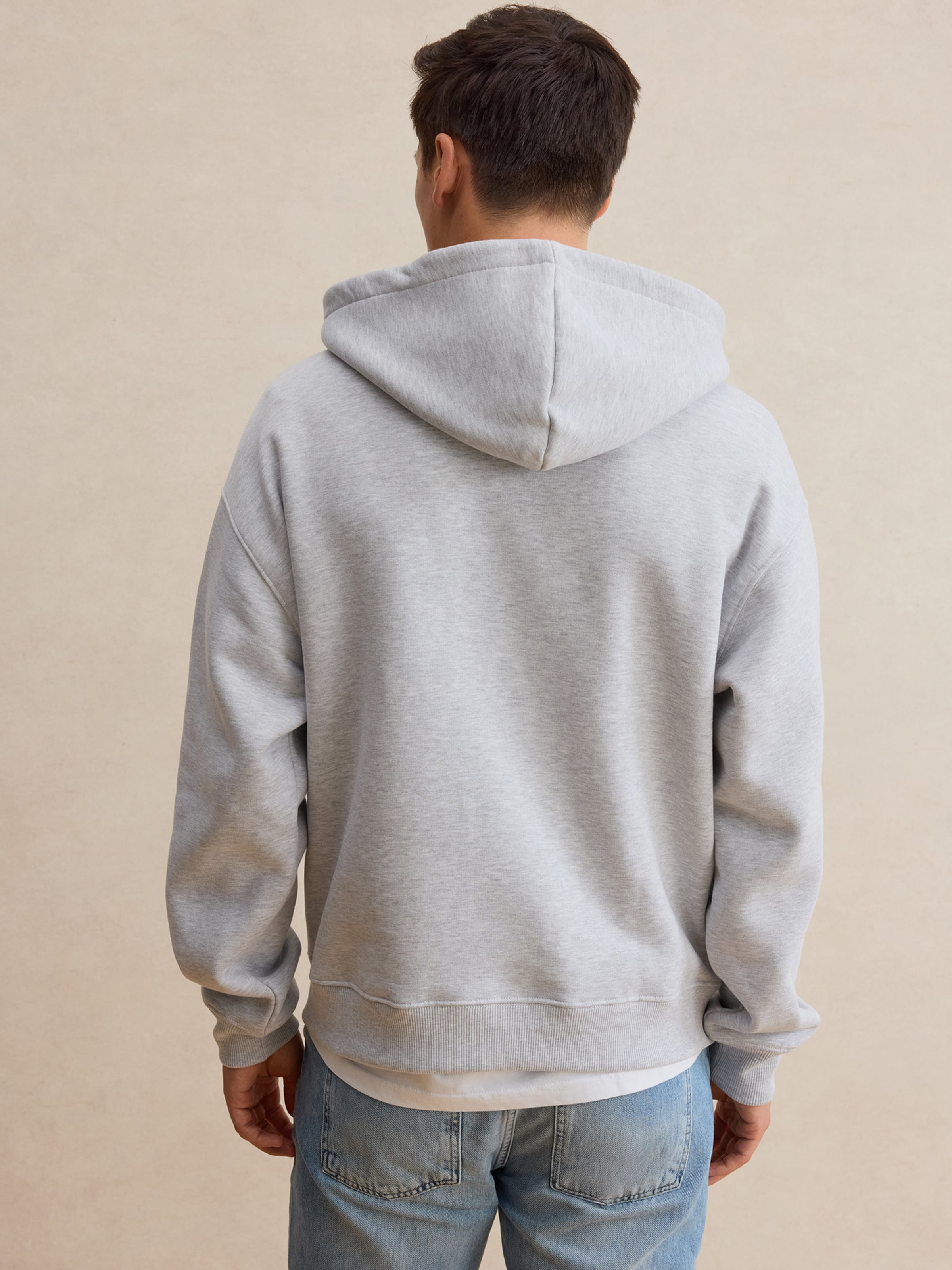 DAN FOX APPAREL Zip-Up Hoodie 'Fabian' in Mottled Grey | ABOUT YOU