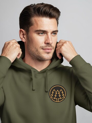 Neverless Sweatshirt 'Bäume Badge' in Grün