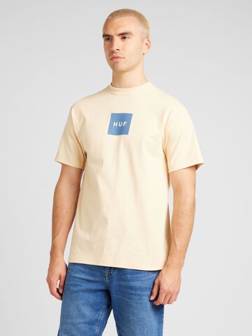 T-Shirt HUF en beige : devant