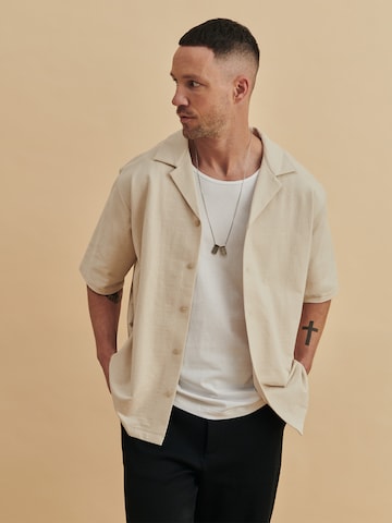 Coupe regular Chemise 'Roman' DAN FOX APPAREL en blanc : devant