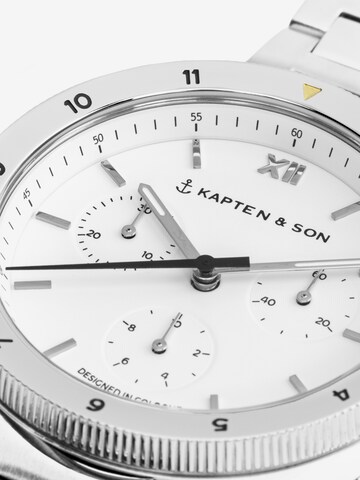 Kapten & Son Uhr 'Rise Small Silver Steel' in Silber
