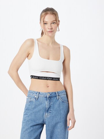 Calvin Klein Jeans - Top 'MILANO' em branco: frente