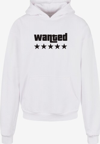Merchcode Sweatshirt 'Wanted' in White: front