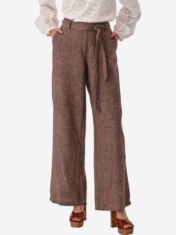 TATUUM Wide leg Trousers 'OLENA' in Brown: front