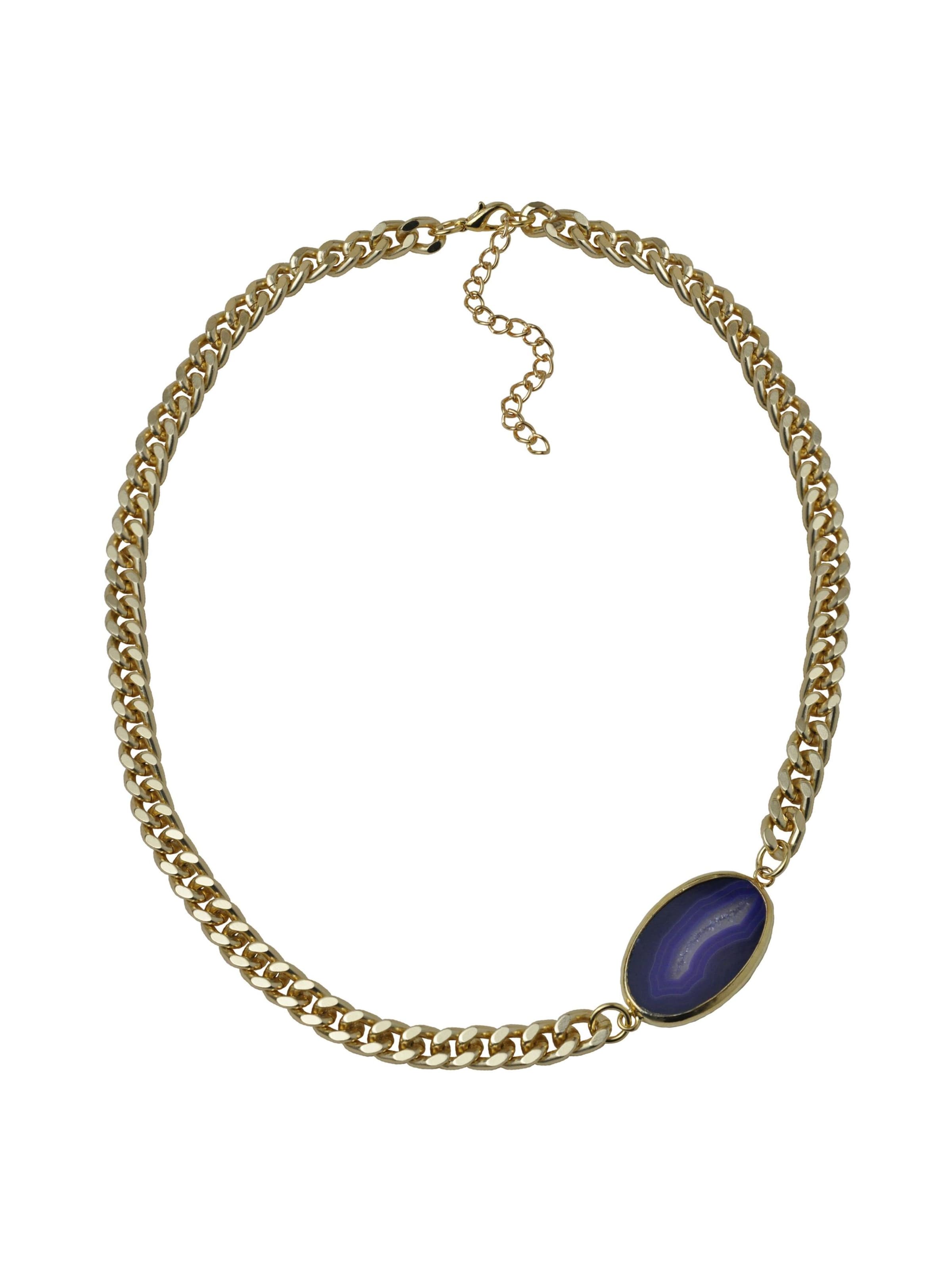 Steuer Kette in gold / violettblau, Produktansicht