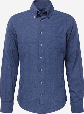 Slim fit Camicia 'Floyd' di Bruun & Stengade in blu: frontale