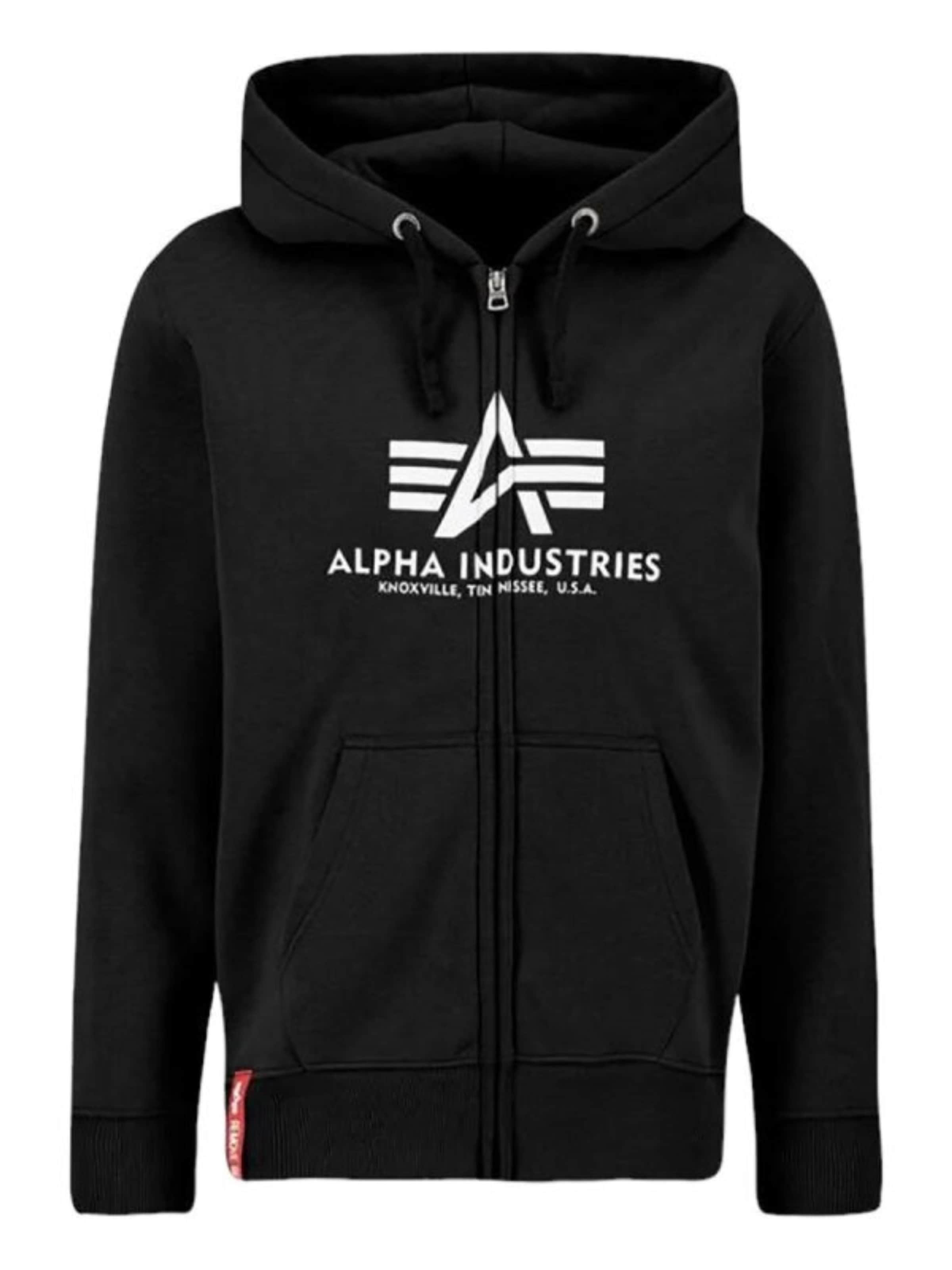 ALPHA INDUSTRIES Sweatjakke i sort