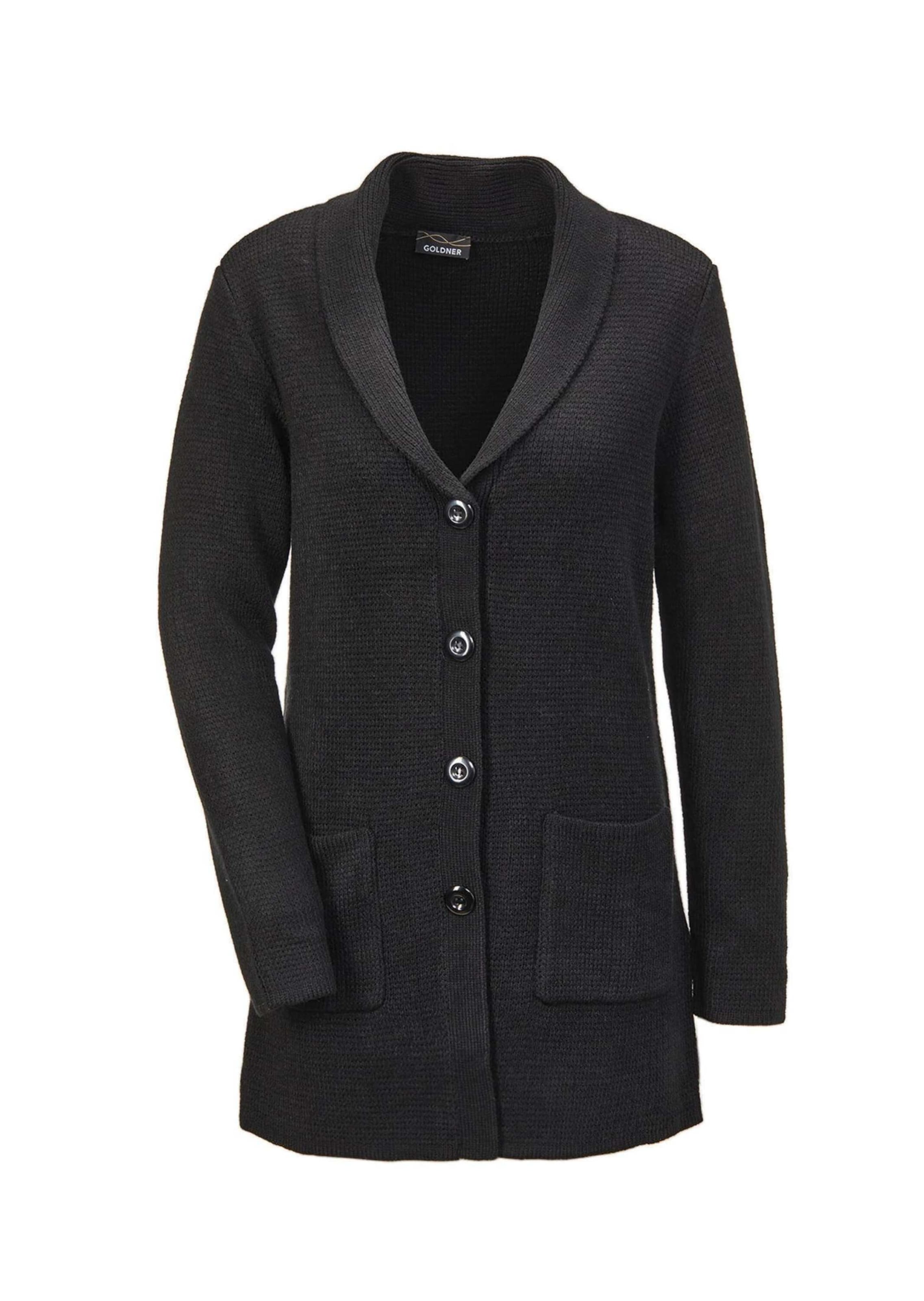 Goldner Gebreid vest in Zwart: voorkant