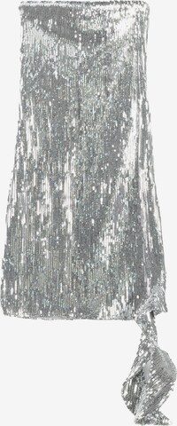 Bershka Cocktail Dress in Silver: front