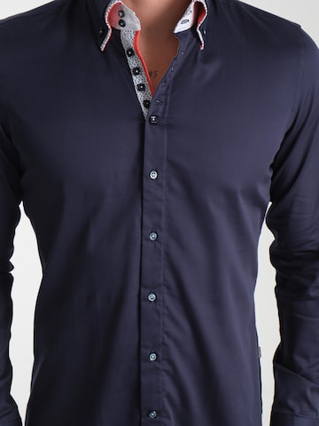 Slim fit Camicia business 'Marco Polo Iconic Satin Man Shirt White' di 7Camicie in blu