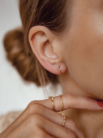 Boucles d'oreilles 'Celestial Glow' Dear Me en or : devant