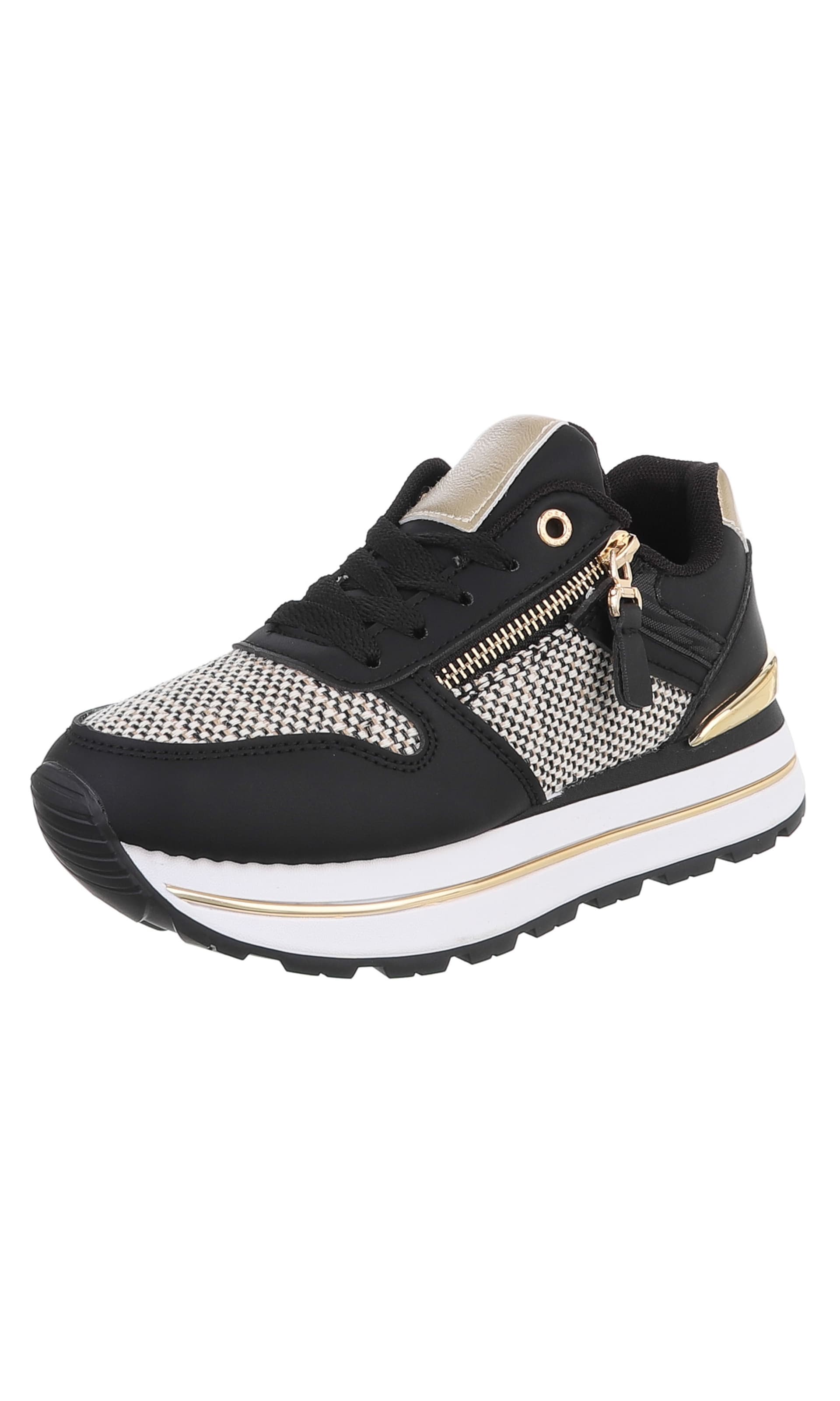 Ital-Design Sneaker in 36 in beige / schwarz / weiß, Produktansicht