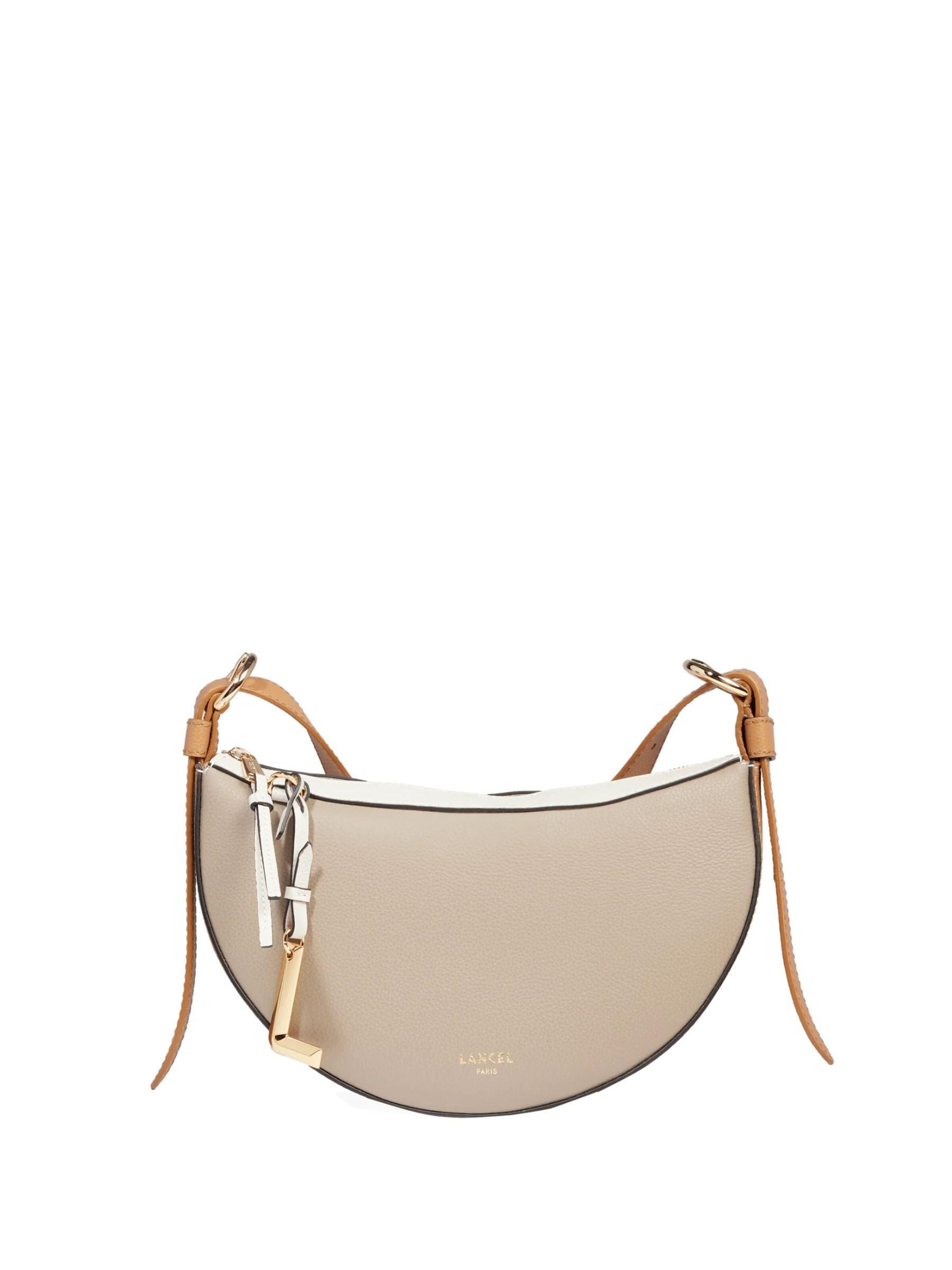 Lancel Crossbody Bag 'Lancel Porte Croisé Demi Lune Faubourg Mco Neige Femme A13545LLTU' in White: front