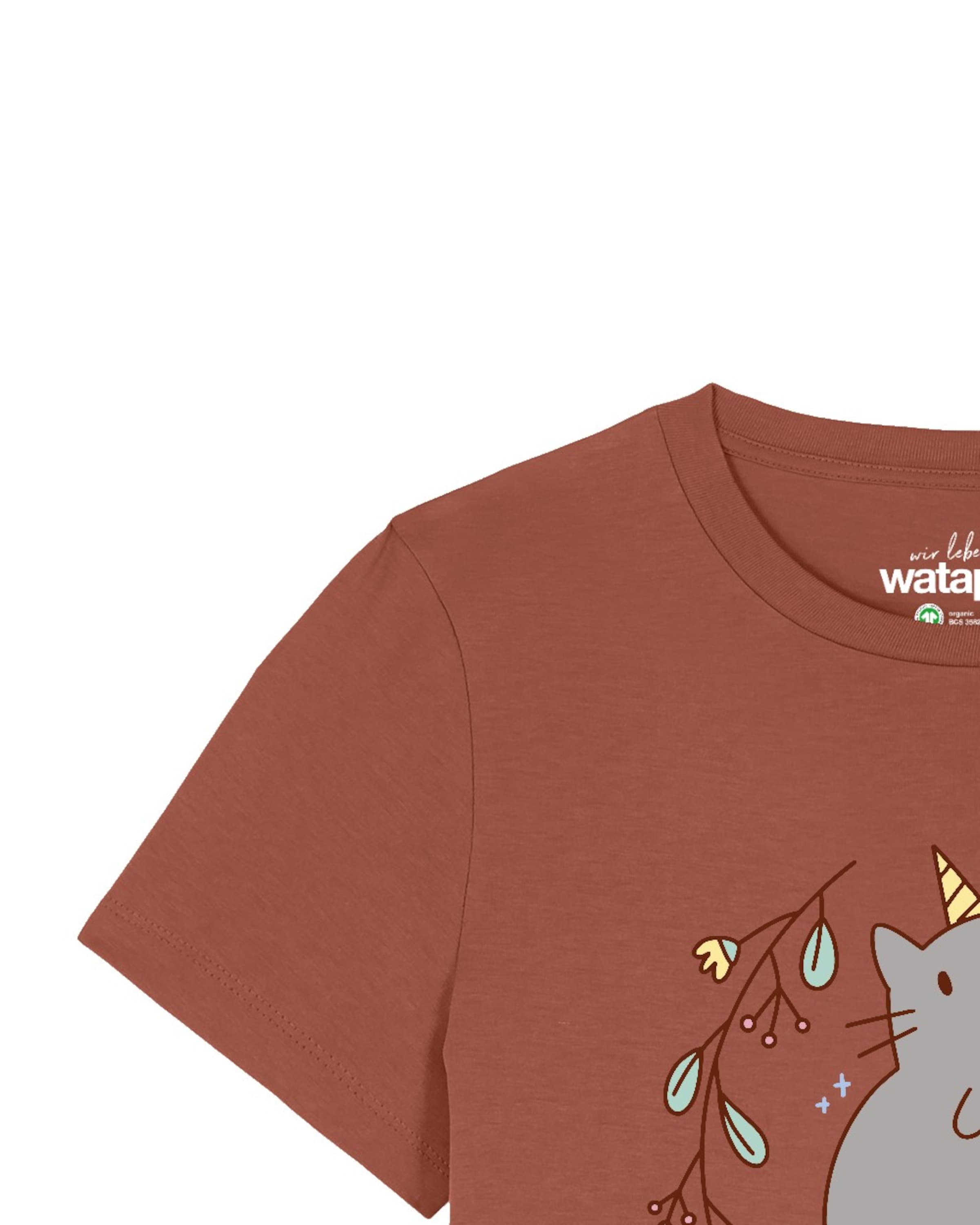 Watapparel Shirt 'Unicorn Cat' in Rood