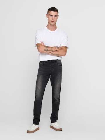 Slimfit Jeans 'Loom' de la Only & Sons pe negru: față