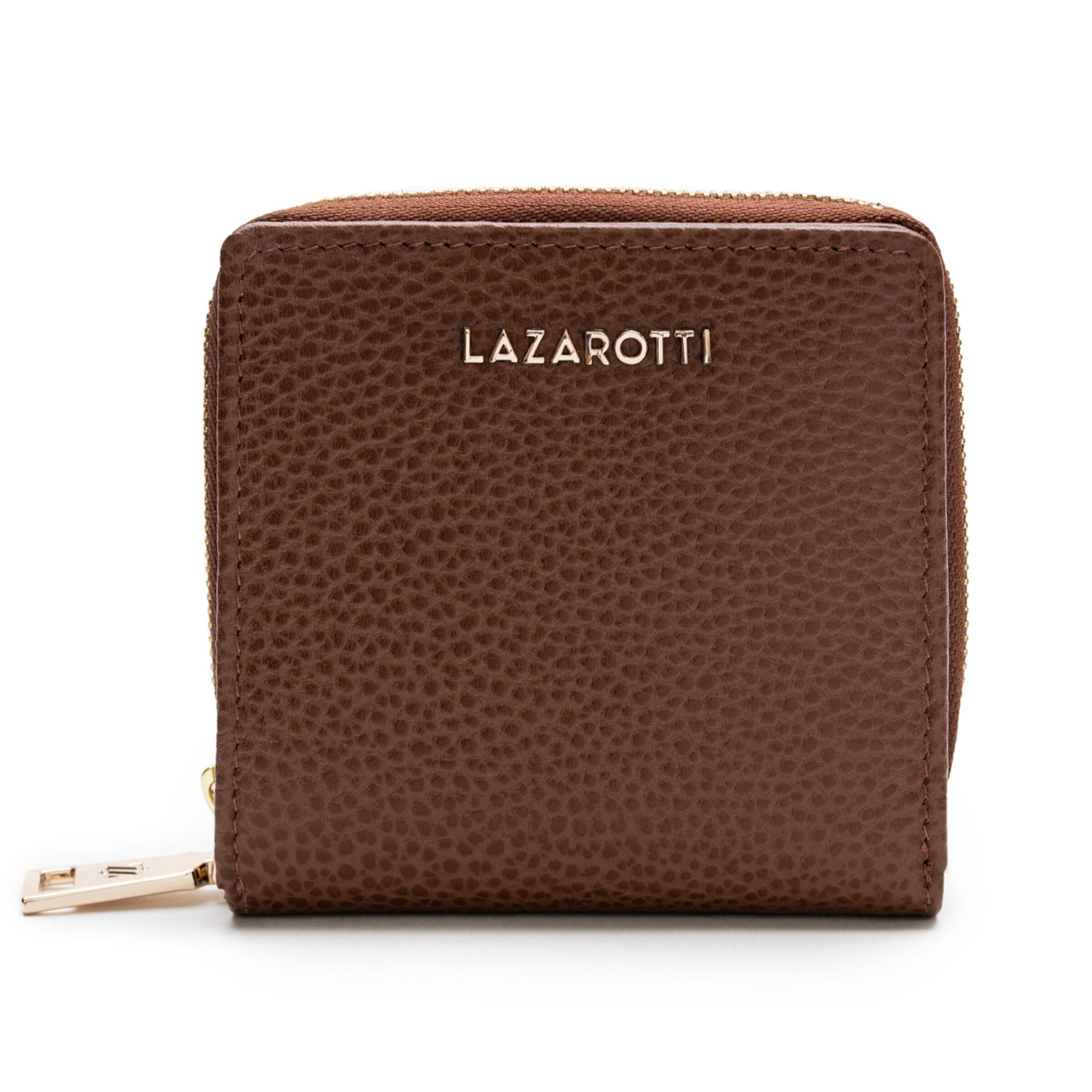 Portamonete 'Bologna' di Lazarotti in marrone: frontale