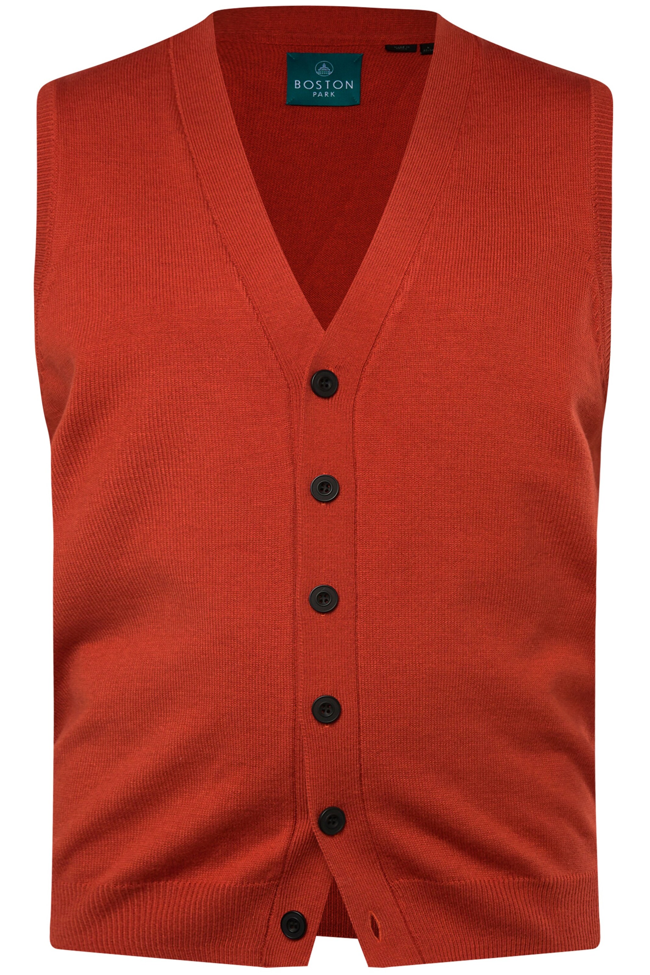 Boston Park Strickweste in Orange: Vorderseite
