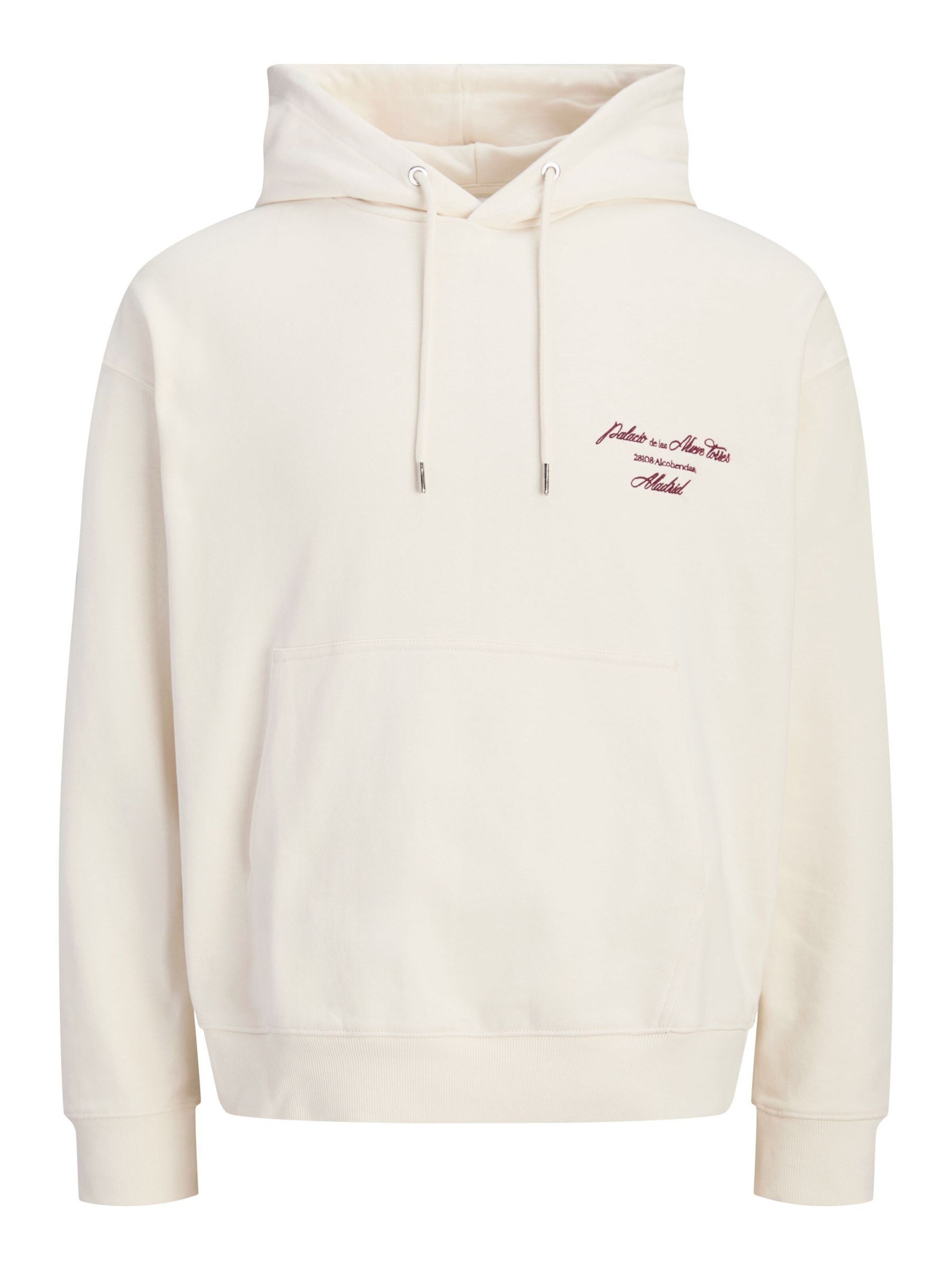 JACK & JONES Sweatshirt i L i mørkerød / uldhvid, Produktvisning