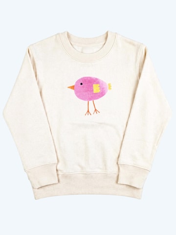 MelaDi Sweatshirt 'Lila Vogel'‌‌‌‌‌‌‌‌‌‌ in Weiß: Vorderseite