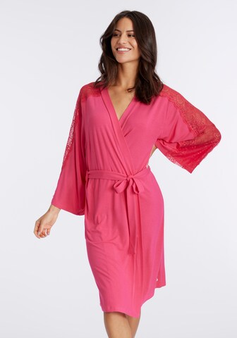 LASCANA Dressing gown in Pink: front