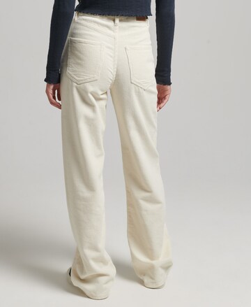 Wide Leg Pantalon Superdry en blanc