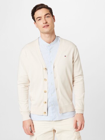 TOMMY HILFIGER Knit Cardigan in White: front