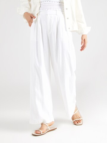 HOLLISTER Wide leg Bandplooibroek in Wit: voorkant