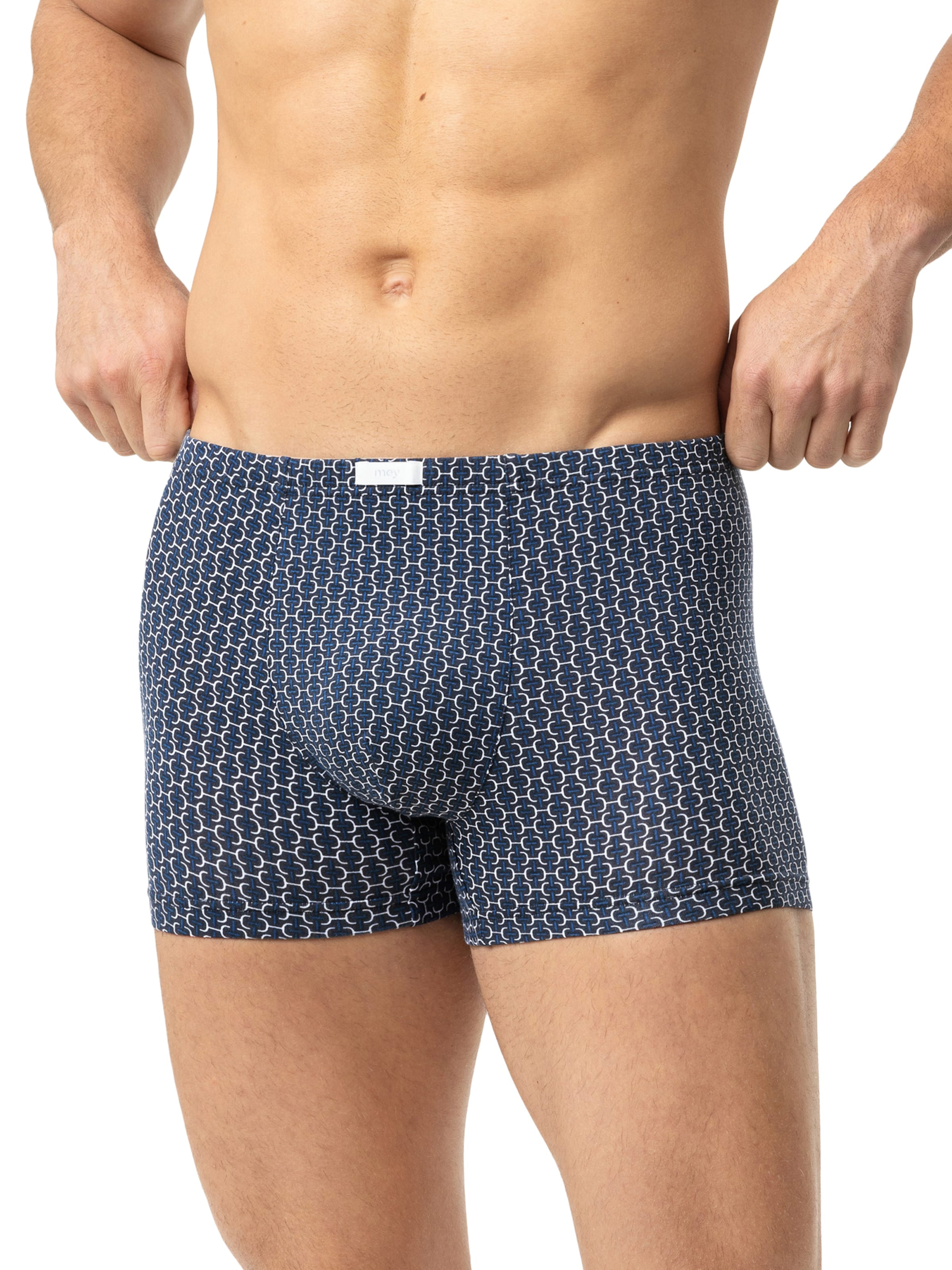 Mey Boxershorts ' Smart Chains ' in Blauw: voorkant