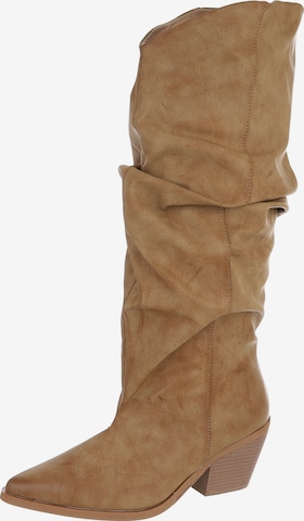 Ital-Design Cowboystiefel in Braun: Vorderseite