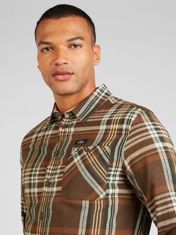 BLEND Regular fit Button Up Shirt in Brown