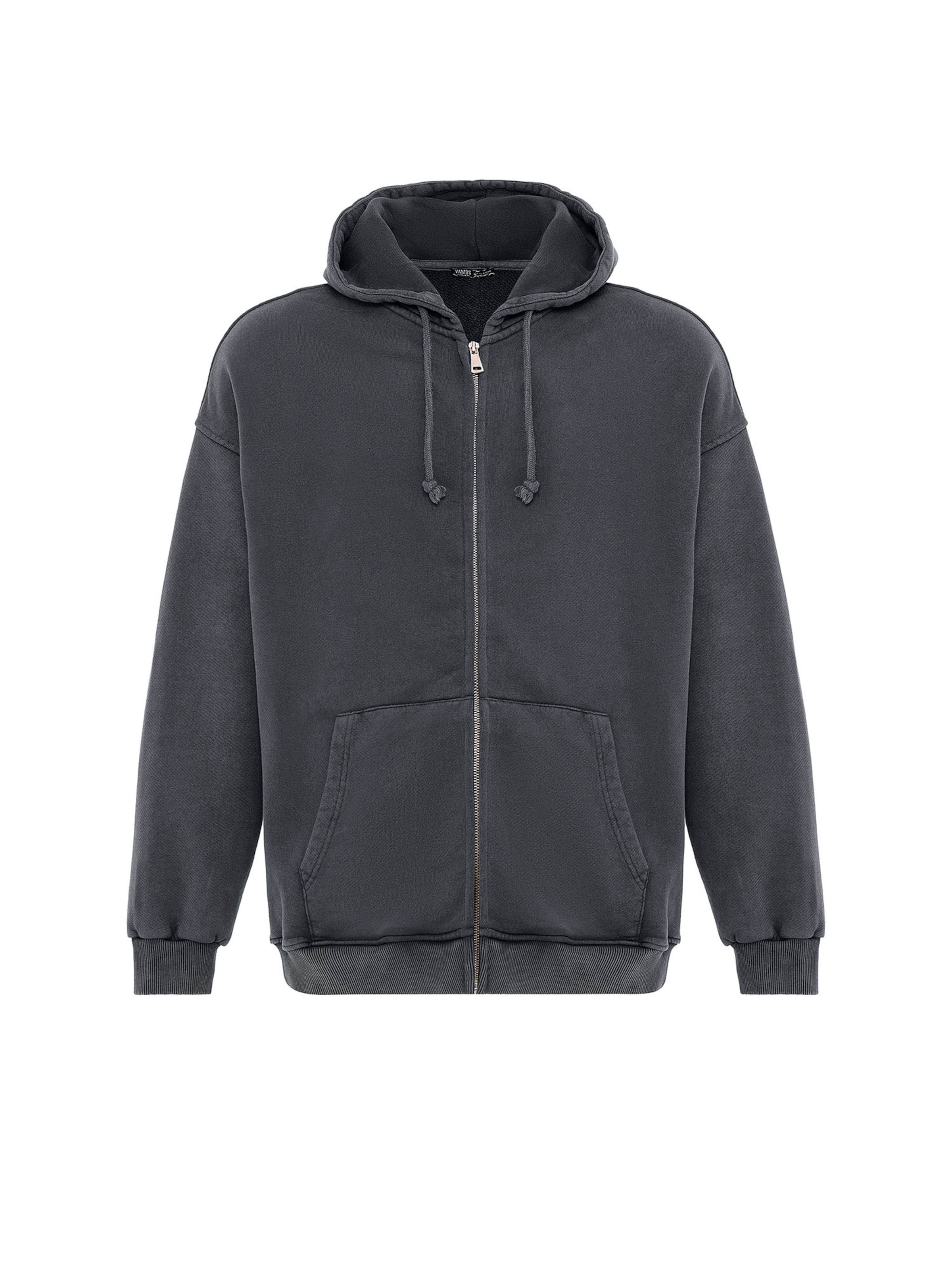 VAMOS CLO Ζακέτα φούτερ σε μαύρο: μπροστά