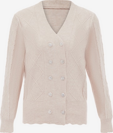 carato Knit Cardigan in Beige: front