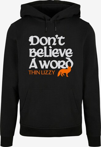 Merchcode Sweatshirt 'Thin Lizzy - Dont Believe A Word' in Zwart: voorkant