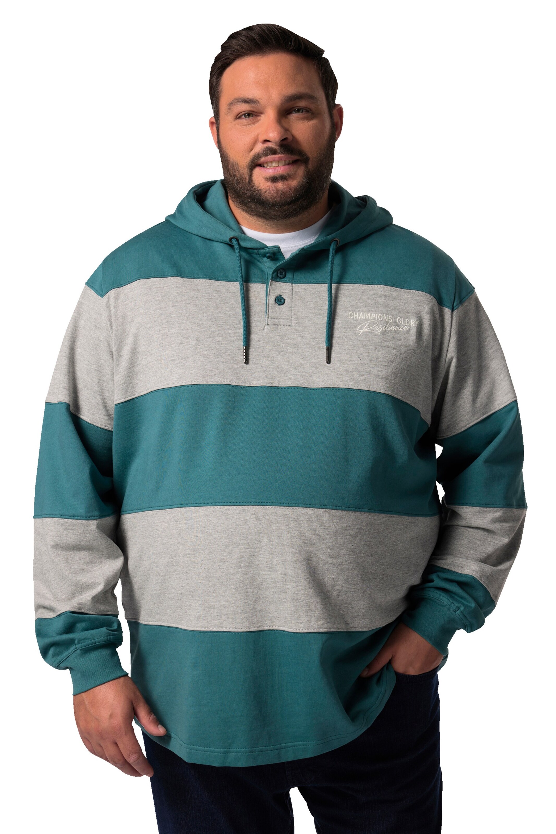 Men Plus Sweatshirt in Blau: Vorderseite