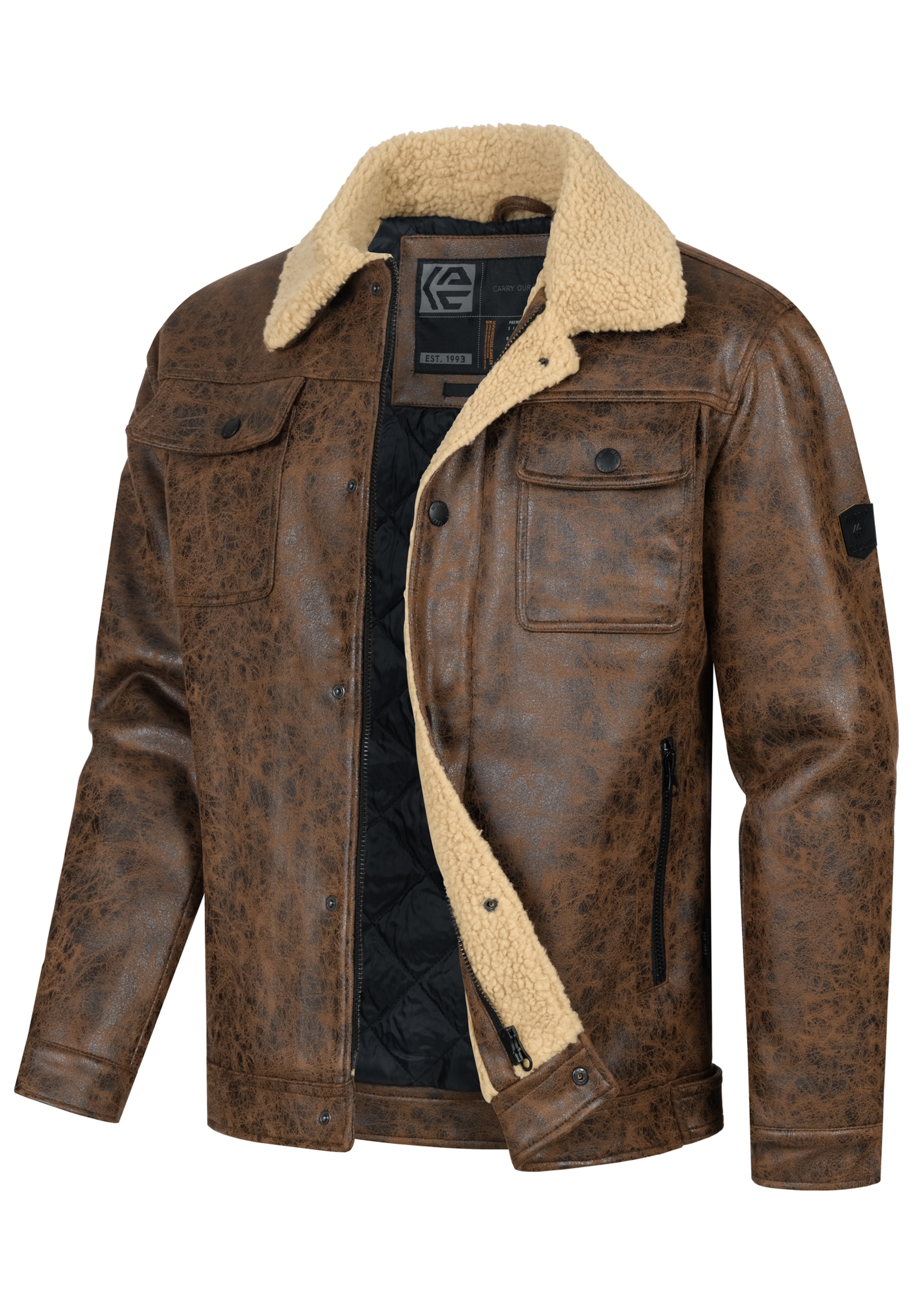 INDICODE JEANS Übergangsjacke 'INVados' in Braun: Vorderseite