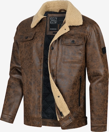 INDICODE JEANS Tussenjas 'INVados' in Bruin: voorkant