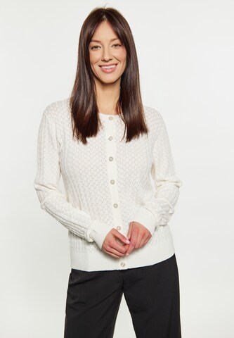 Usha Knit Cardigan in White: front