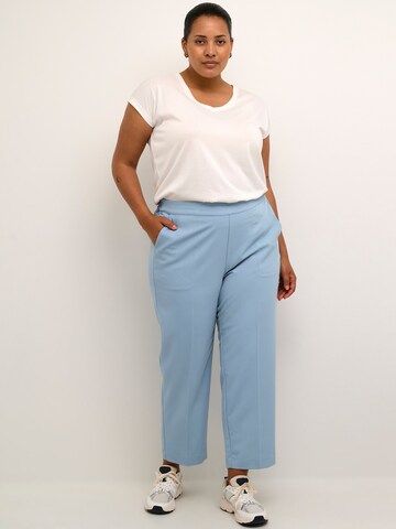 KAFFE CURVE Regular Trousers with creases 'Sakira' in Blue