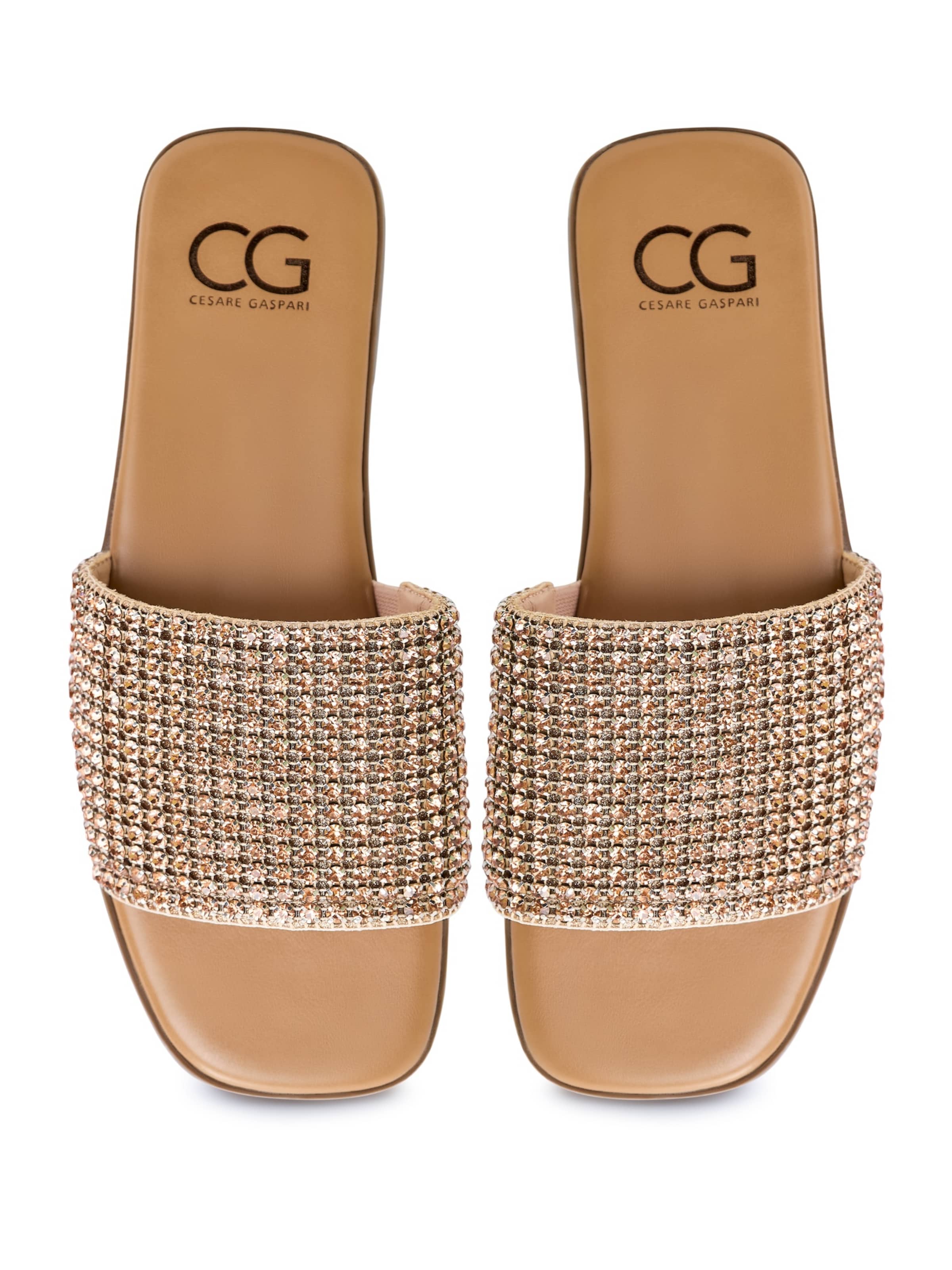 CESARE GASPARI Mules in Gold