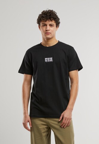 T-Shirt 'USA College' Mister Tee en noir : devant