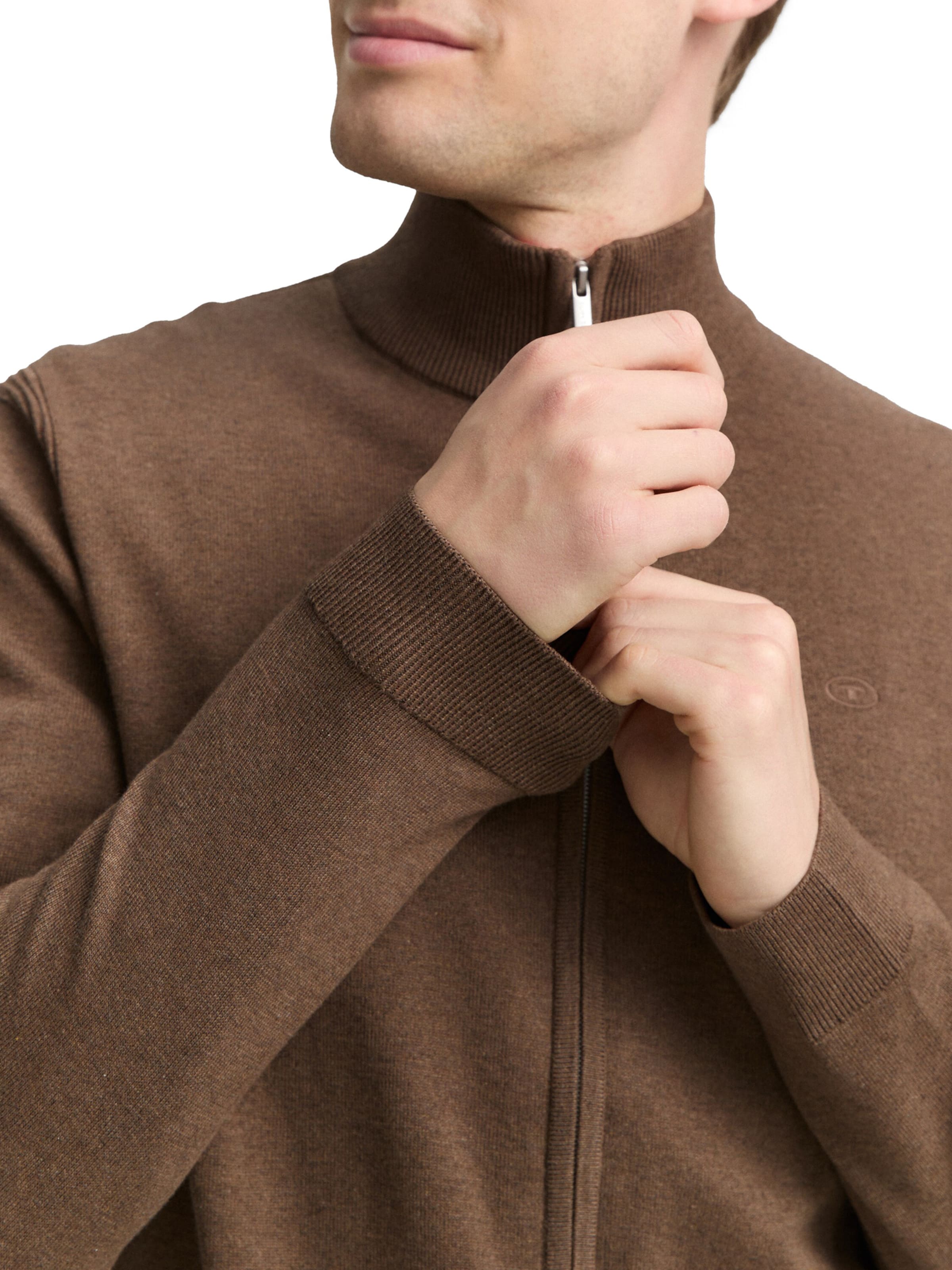 TOM TAILOR Πλεκτή ζακέτα σε καφέ