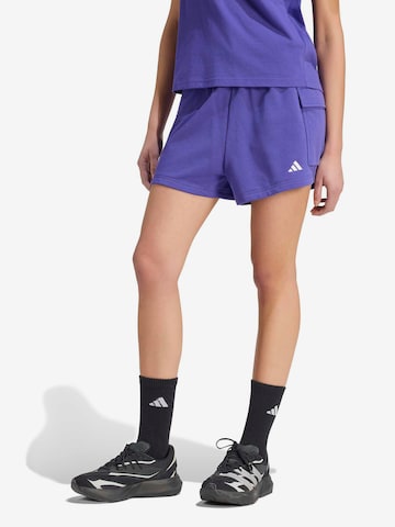 purpurinė ADIDAS SPORTSWEAR Laisvas Sportinės kelnės 'Essentials': priekis