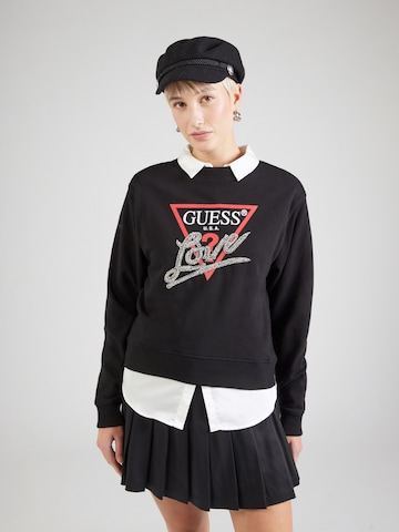 Felpa 'CN LOVE TRIANGLE SWEATSHIRT' di GUESS in nero: frontale