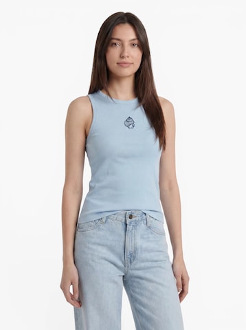 PIECES Top 'PCMAY' in Blue: front