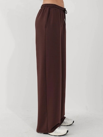 Wide Leg Pantalon de sport 'Jogginghose' Hiccup en marron