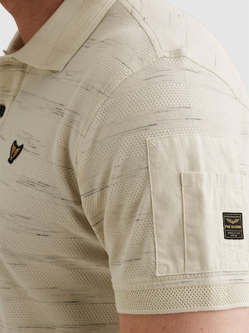PME Legend - Camiseta 'Polo shirt with stripe pattern and flight pocket' en beige